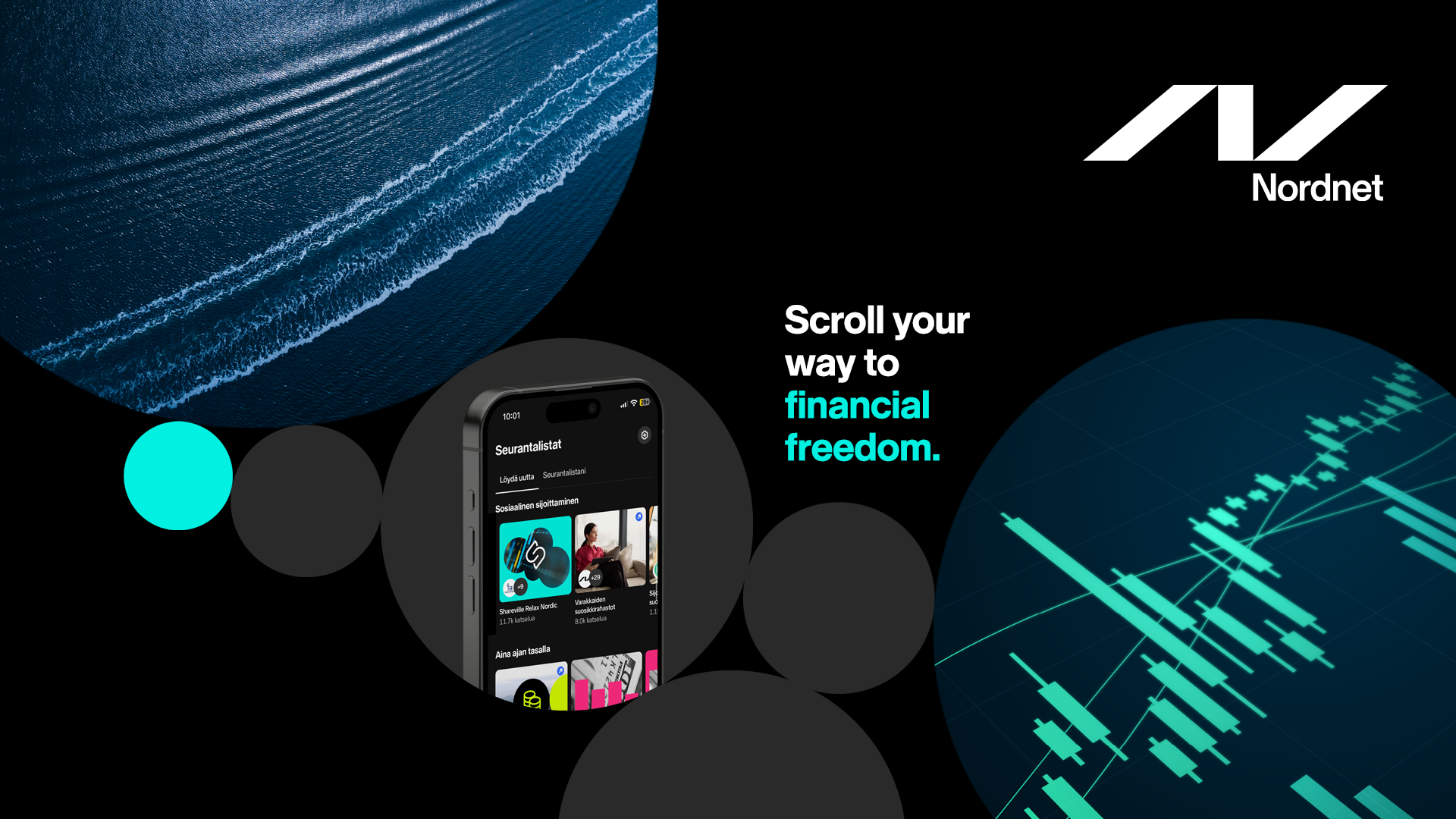 Scroll your way to financial freedom -taustakuva tietokoneelle