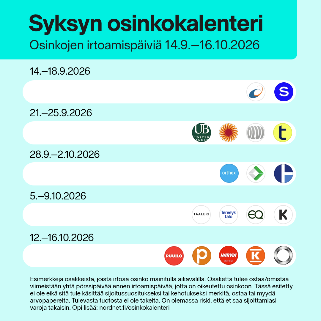 Osinkokalenteri syksy 2026