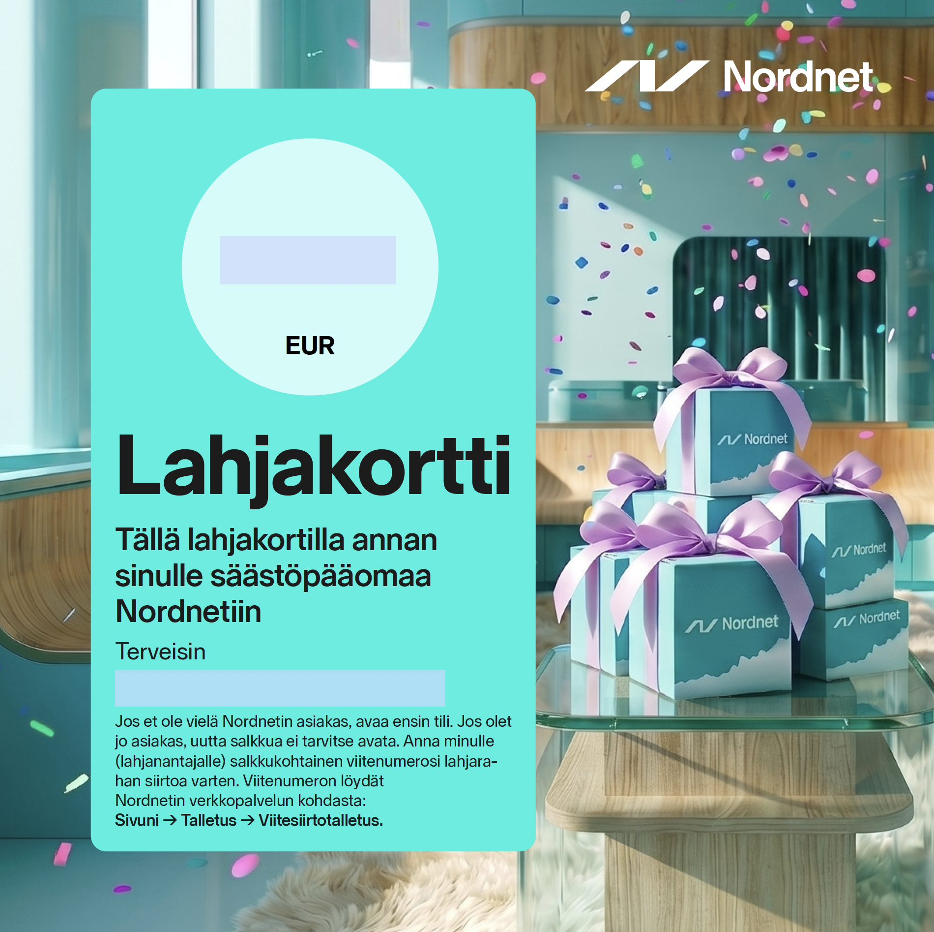 juhlava lahjakortti