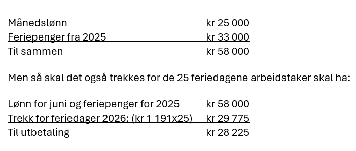 Feriepengerutregning