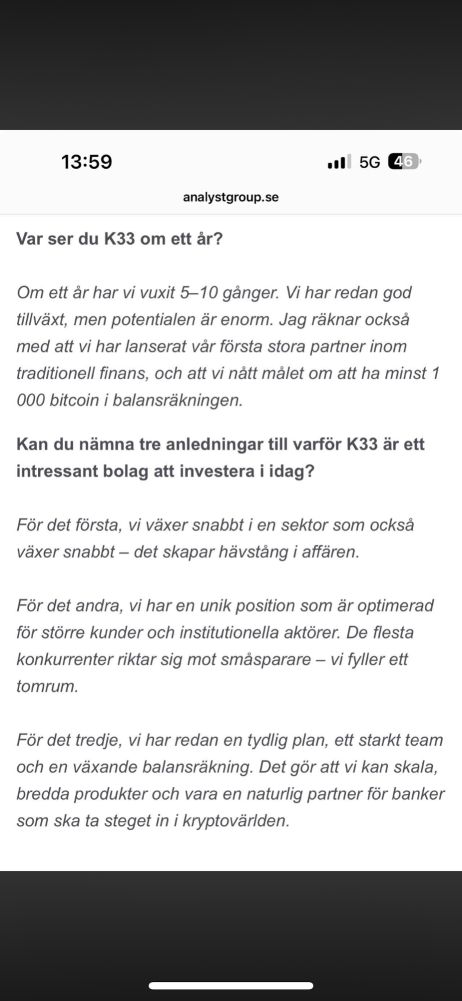 K33 (K33) aktie | Nordnet